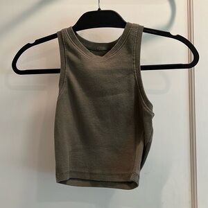 Tilly’s Destined olive green halter tank top size small.